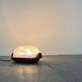 Red Walnut Floor Lamp Model by Achille Castiglioni for Flos, 1970s Mid-Century Modern Italy