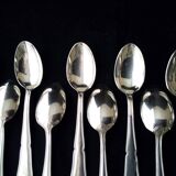 10 Silver-plated teaspoons, Regency Style