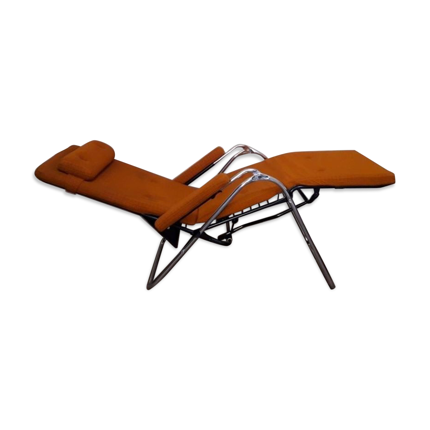 Deckchair Lama chrome vintage fabric