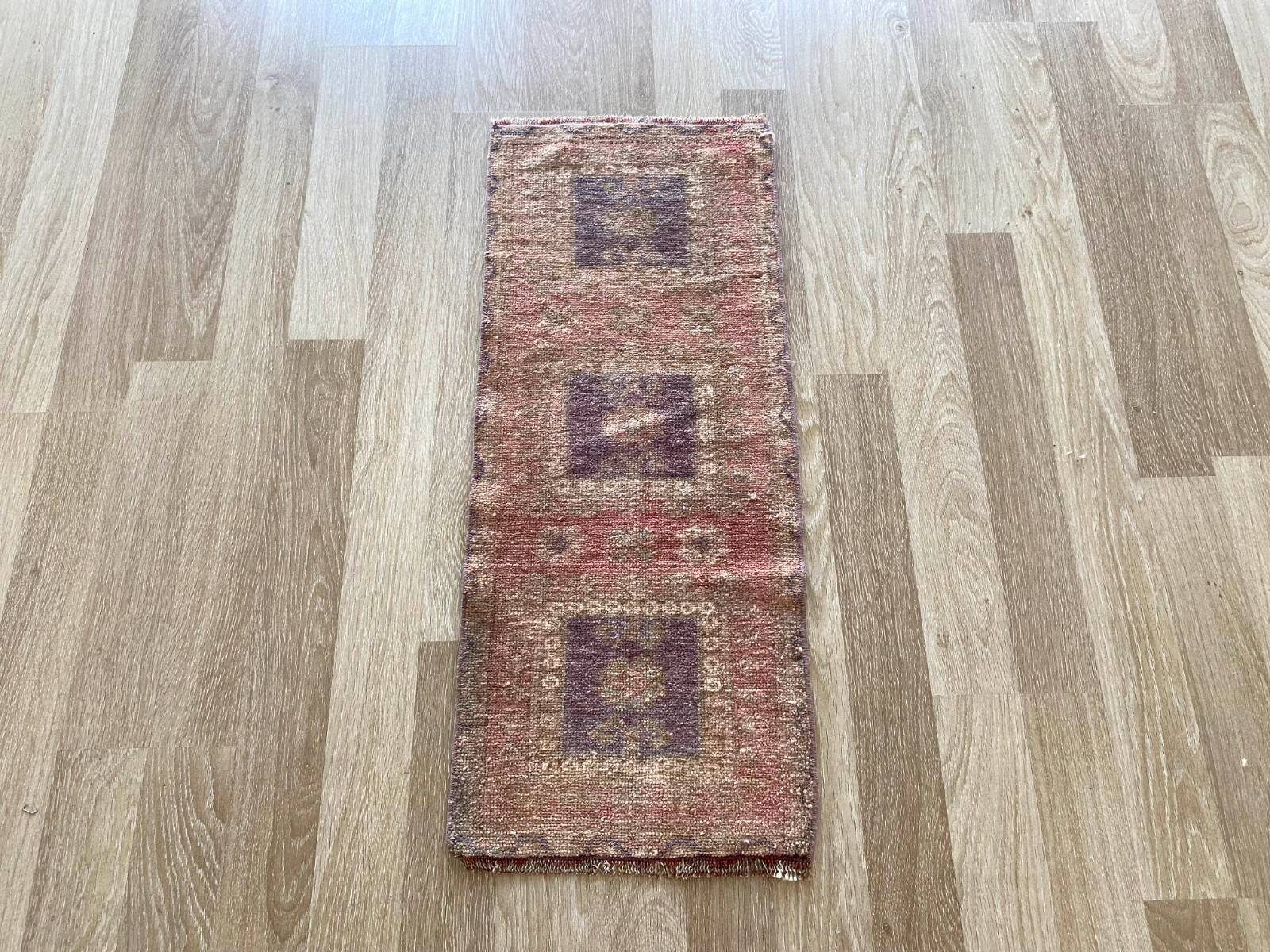 Small rug 2x3, vintage door mat rug, Turkish rug, mini rug, wool handknotted rug