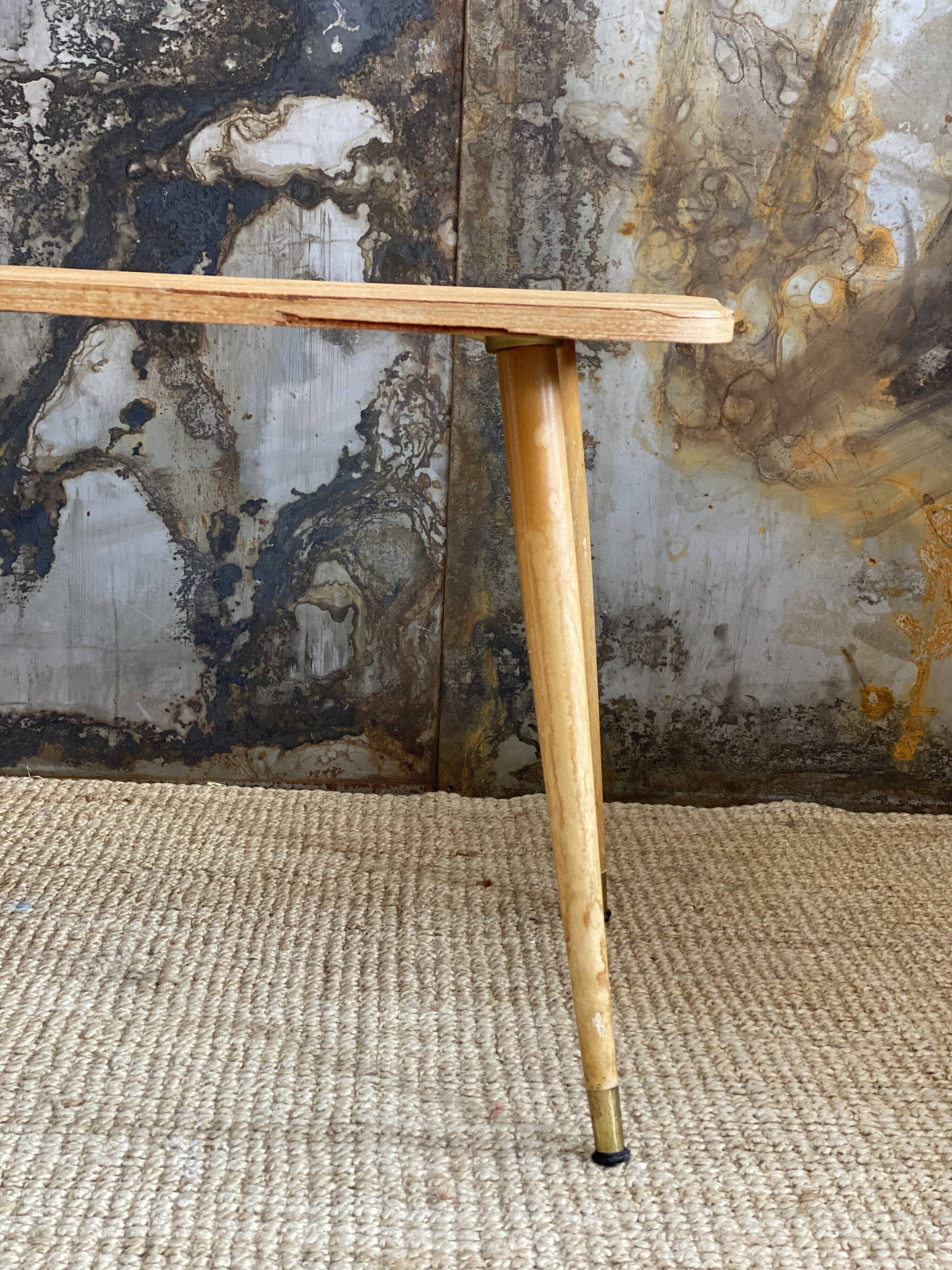 Raw wood coffee table & compass legs