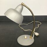 Grey cocotte lamp with gold hose, 1950s