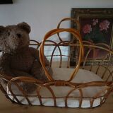 Couffin en osier vintage