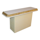 Console Regency avec finition ivoire et dorée dans le style d'Alain Delon pour Maison Jansen, France, années 70