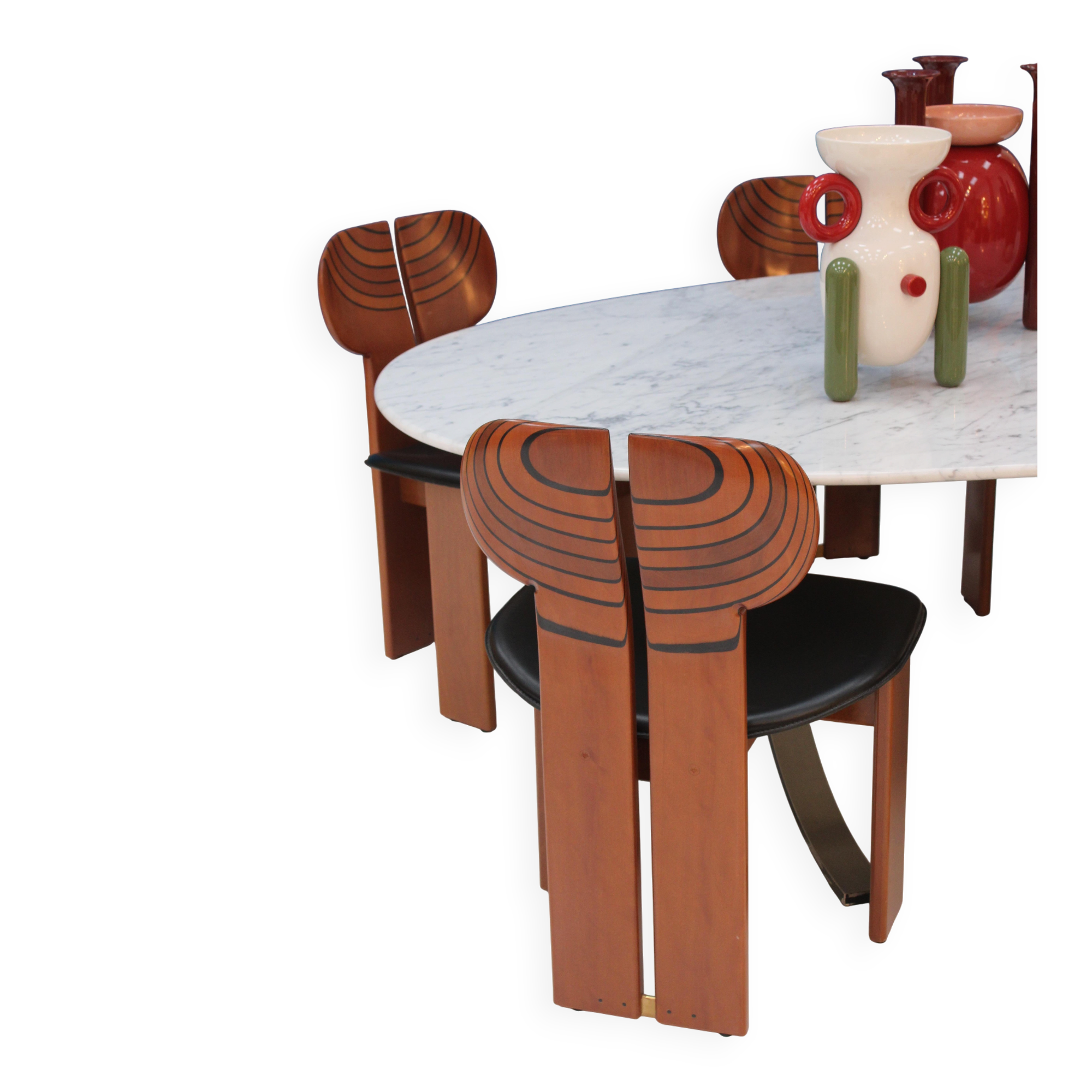 Original Africa Italian Dining Chairs Designed by Afra & Tobia Scarpa Maxalto