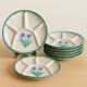 Vintage plates with thistle decor