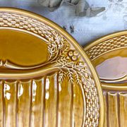 6 asparagus plates in slurry earthenware made in france 1970
