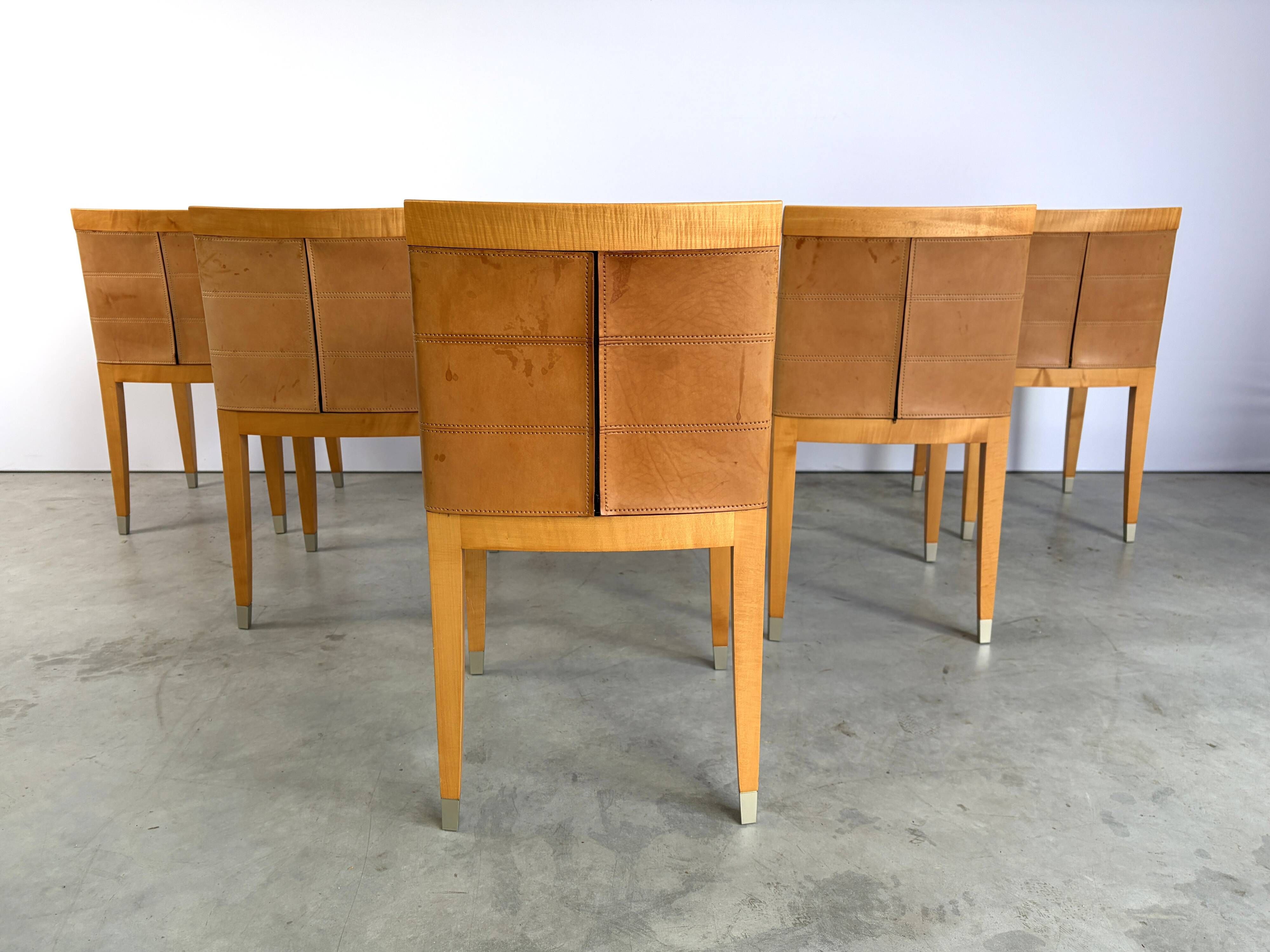 Aro dining chairs by Chi Wing Lo for Giorgetti, Italy - set of 6