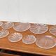 Vintage Swedish glass plates Eden by Lars Hellsten for Orrefors, 1970s, set of 13.