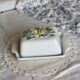 Large vintage earthenware and slip butter dish with fruit motif