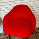 Two vintage 60s/70s armchairs in red moumoute, pelfran style