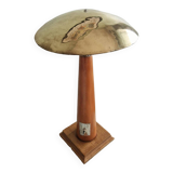 Grande lampe nautique bois et laiton années 80