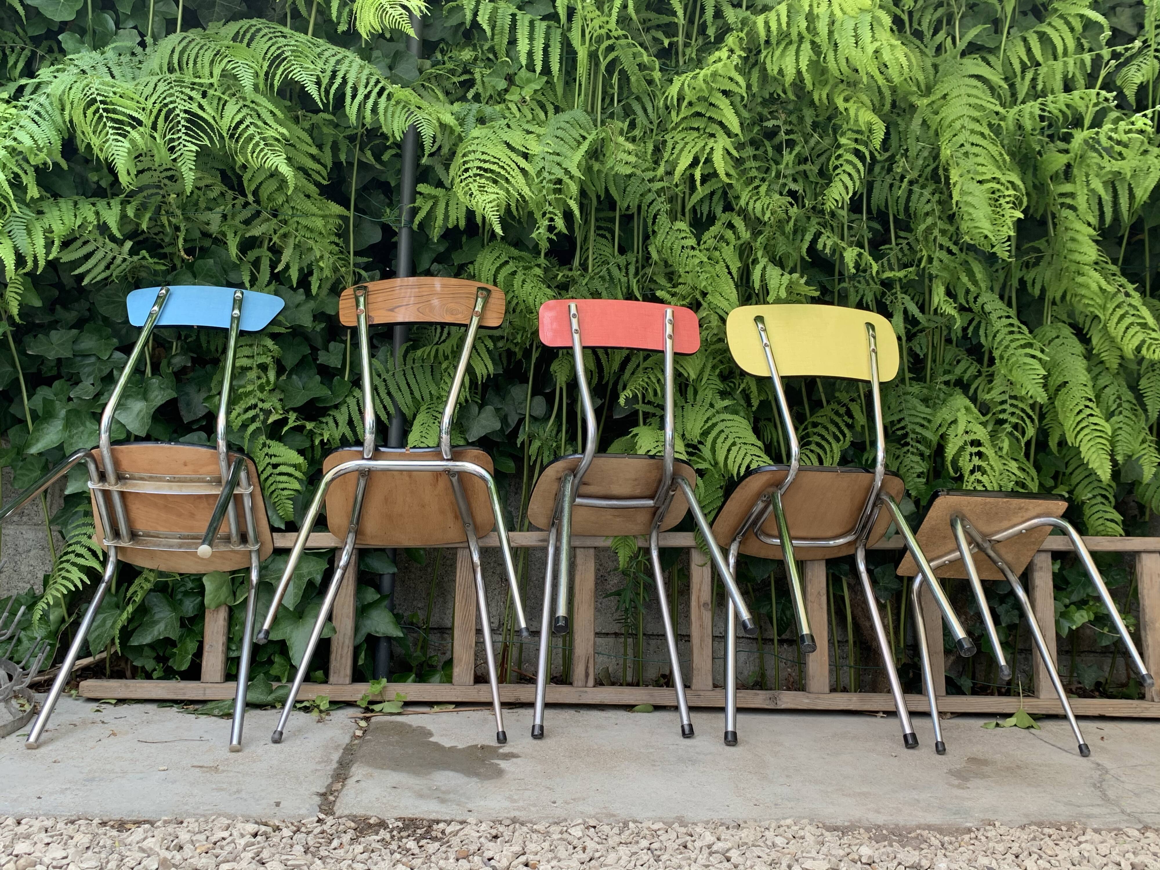 Mismatched formica chairs