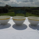 3 bowls faience yellow edging