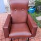 Paire de fauteuils en skaï année 50