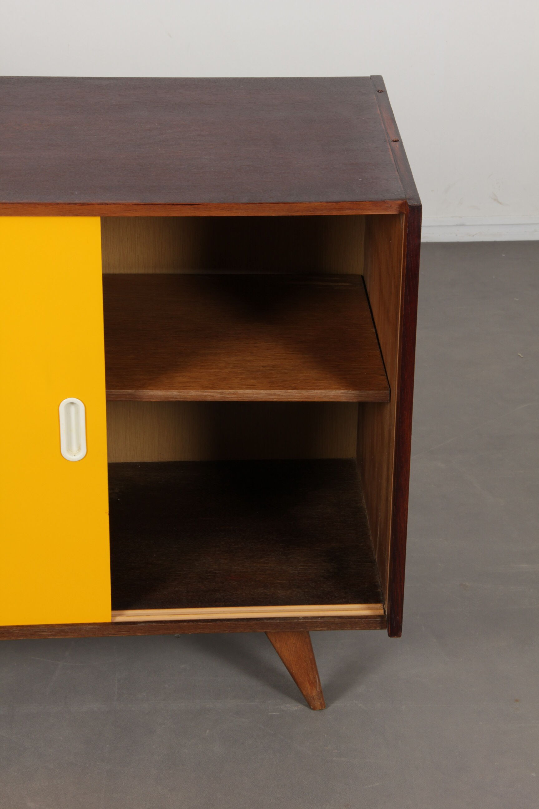 Yellow and white sideboard by Jiri Jiroutek, model U-452, 1960