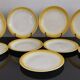 9 plates for dessert old moulin des loups vintage yellow edge