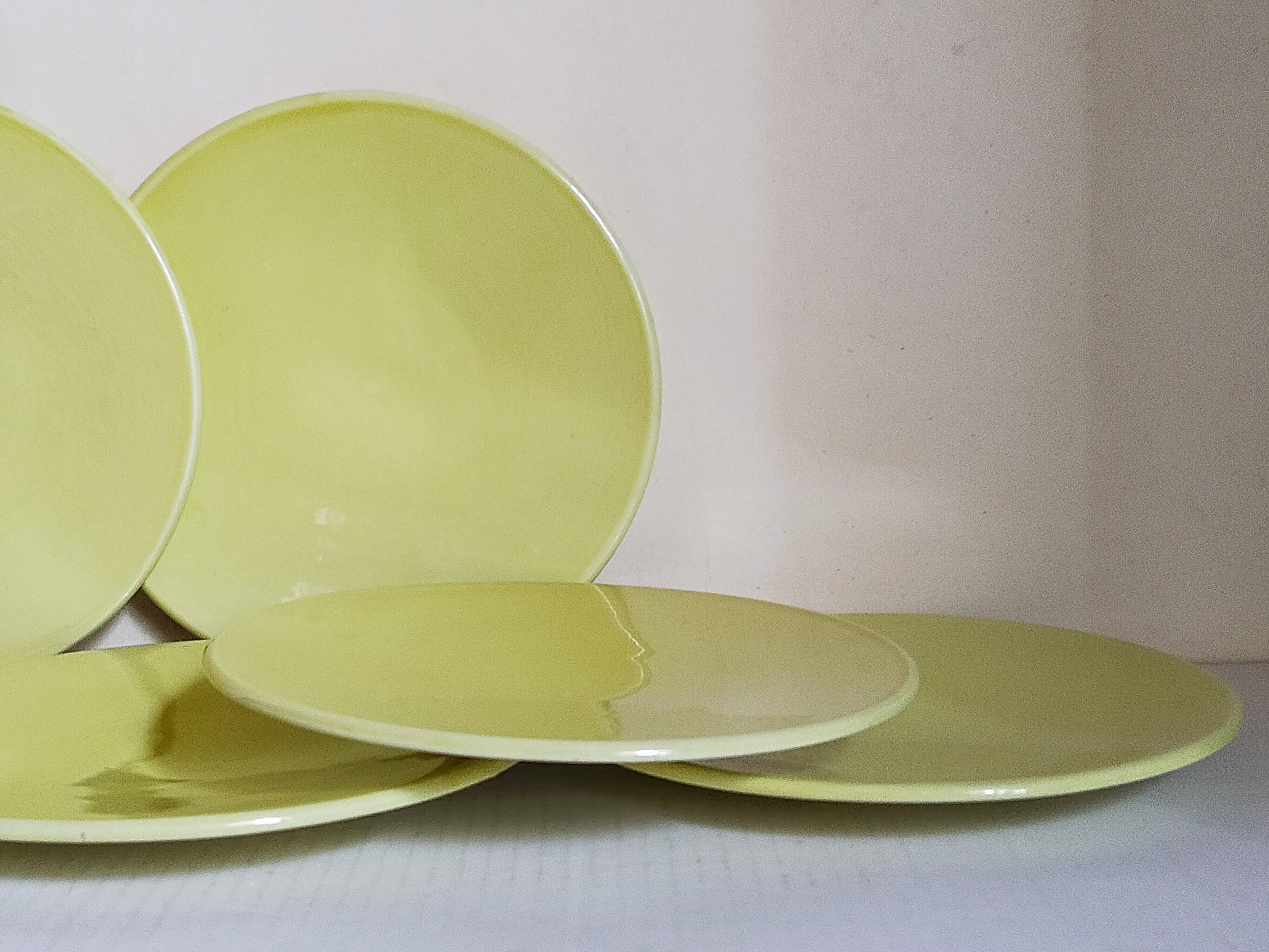 Six vintage Czech ceramic dessert plates