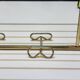 Coat rack with 4 hooks with shelf and vintage mirror in golden metal