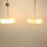 2 ice hanging lamps Doria Leuchten silver 40 cm