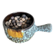 Vallauris ceramic pan – turquoise lava enamel – 1950s/1960s