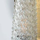 Vintage glass wall sconce from the 1960s in brass, mid-century light.