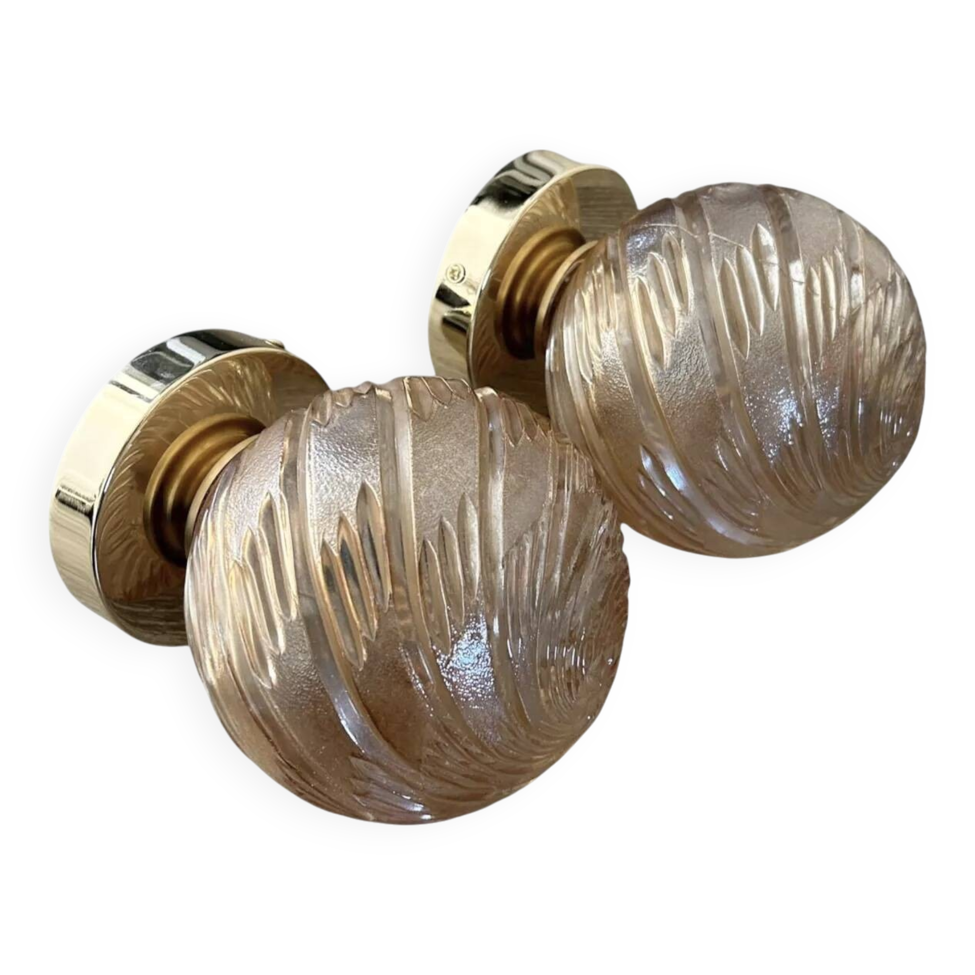 Pair of golden globe wall lights