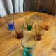 Colored liqueur or coffee glasses