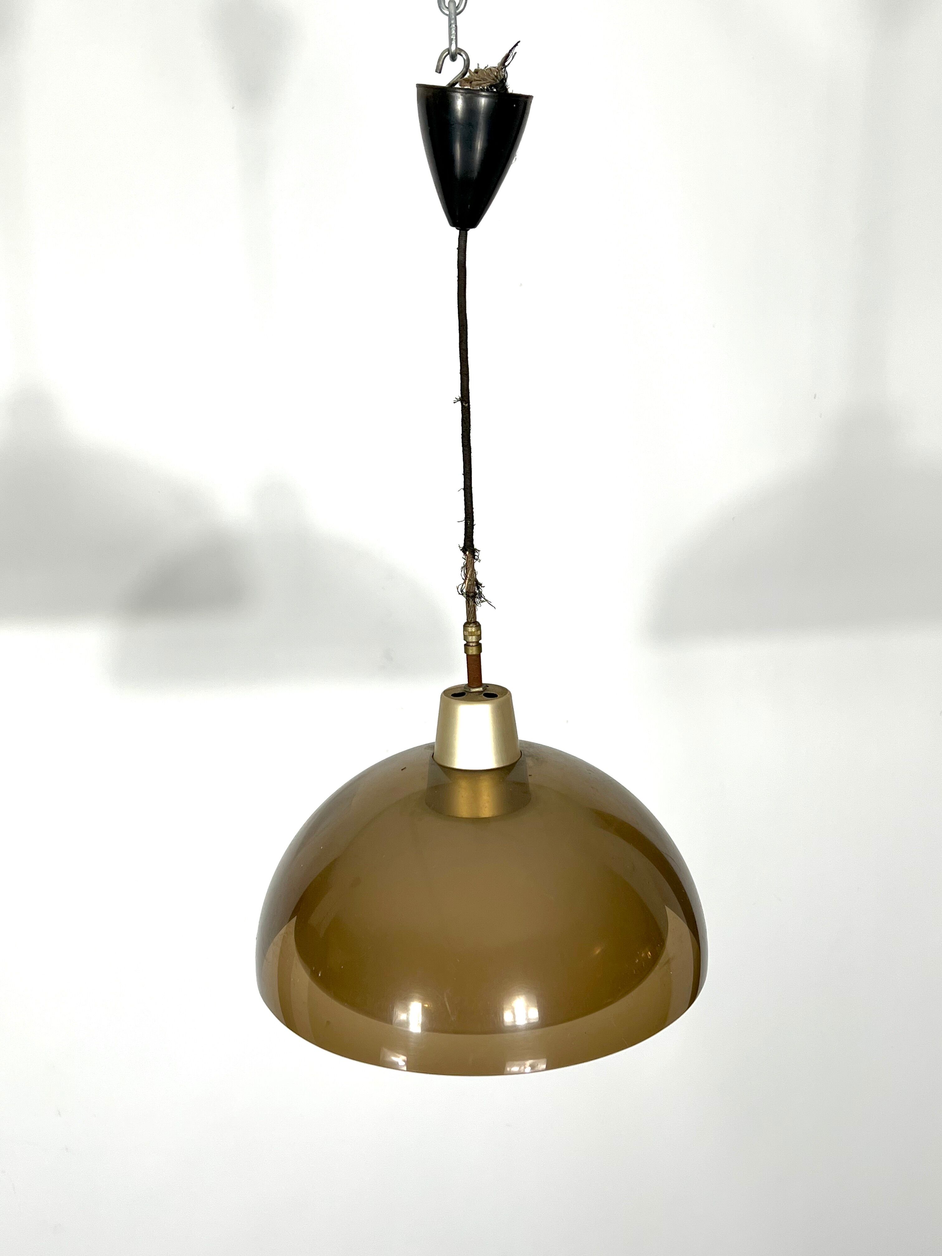 Mid-century modern pair of plexiglass chandelier by Candle