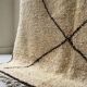 Ancient Berber rug in ecru/brown, handmade 100% virgin wool, 2m x 1.5m.