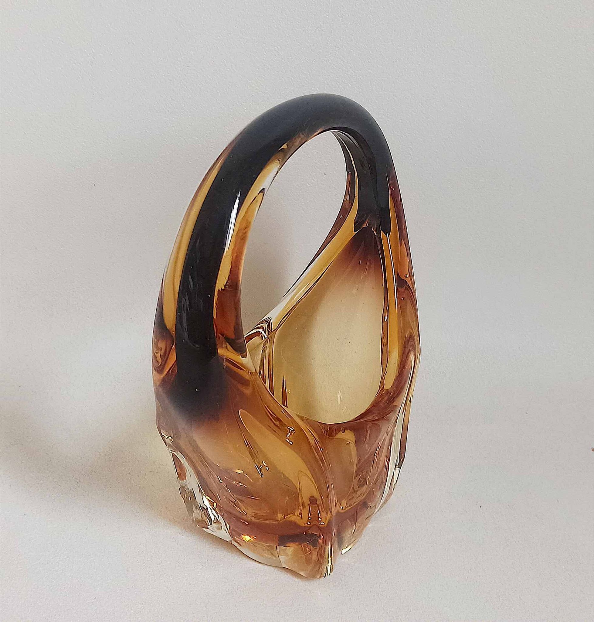 Vase or basket shape Murano Height 21.2 cm