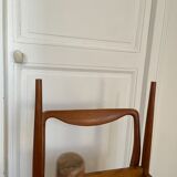 Pair of Scandinavian chairs in teak and skaï, 1965