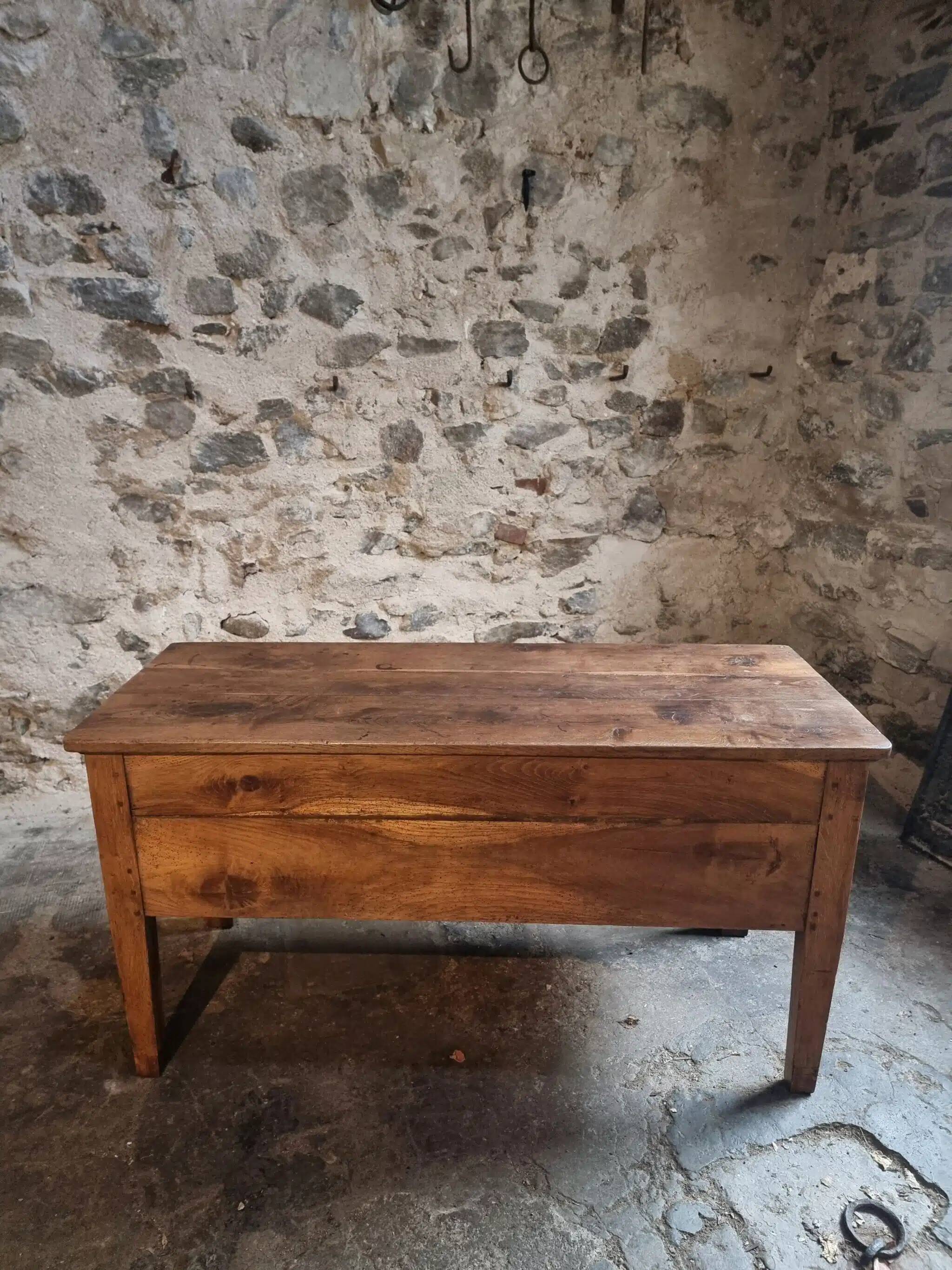Old oak storage chest or flour bin