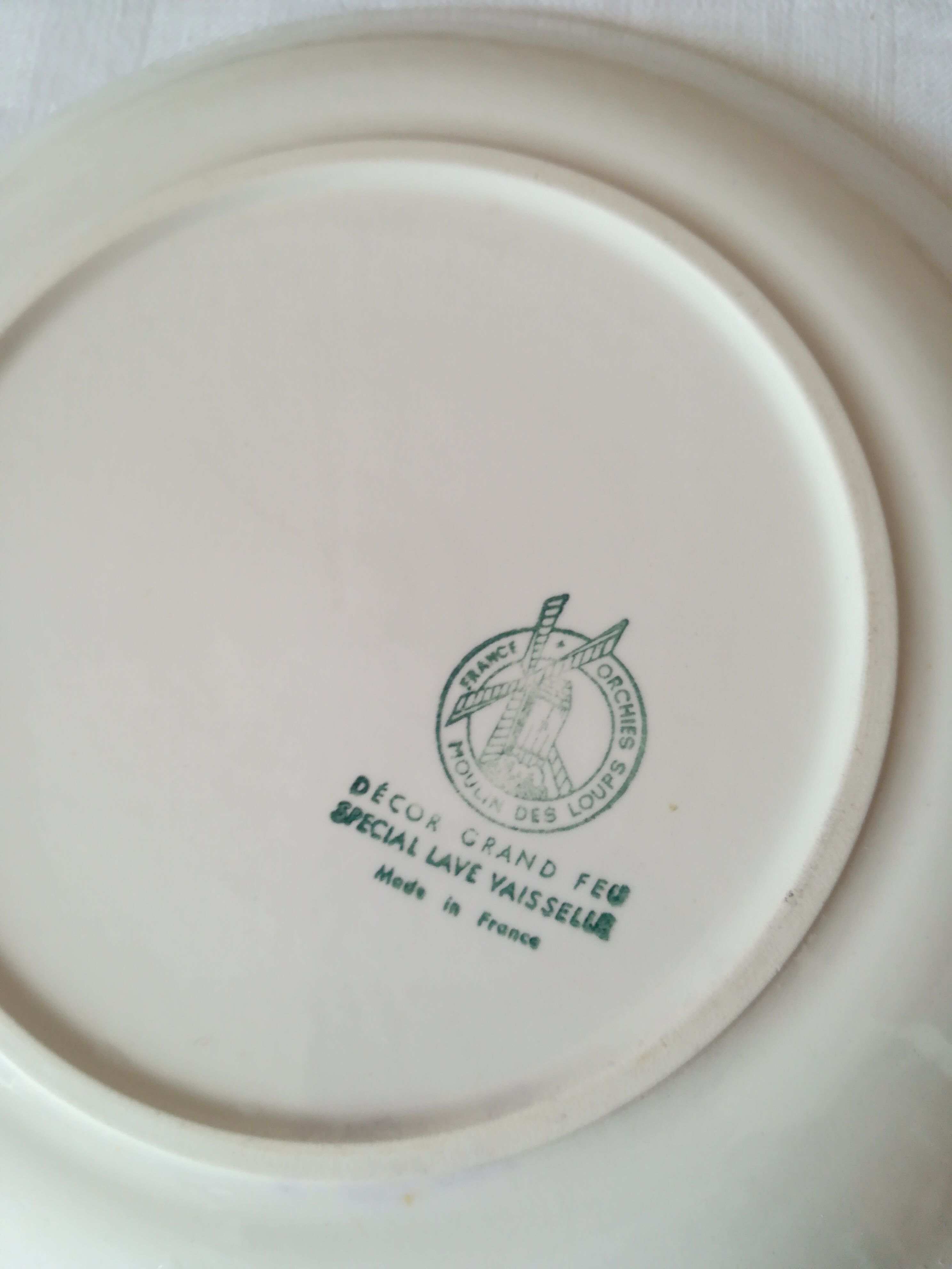 6 pink grid plates /parma Moulin des Wolves
