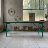 Vintage guinguette table 230 cm green