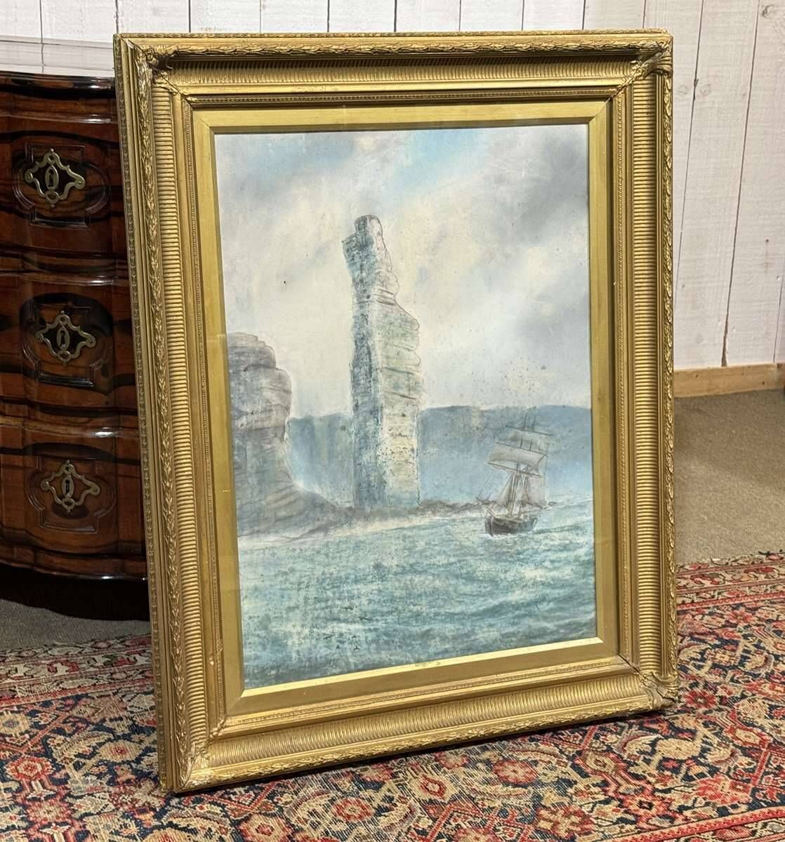 Watercolour under glass, late 19th century, signed A. Johnston 1891.