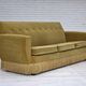 1970s, Danish 3-seater sofa, original light green furniture velour.