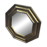 Vintage 1960s octagonal brass and pewter mirror