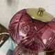 Vintage table lamp in fuchsia pink glass.