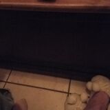 Rectangular solid wood table