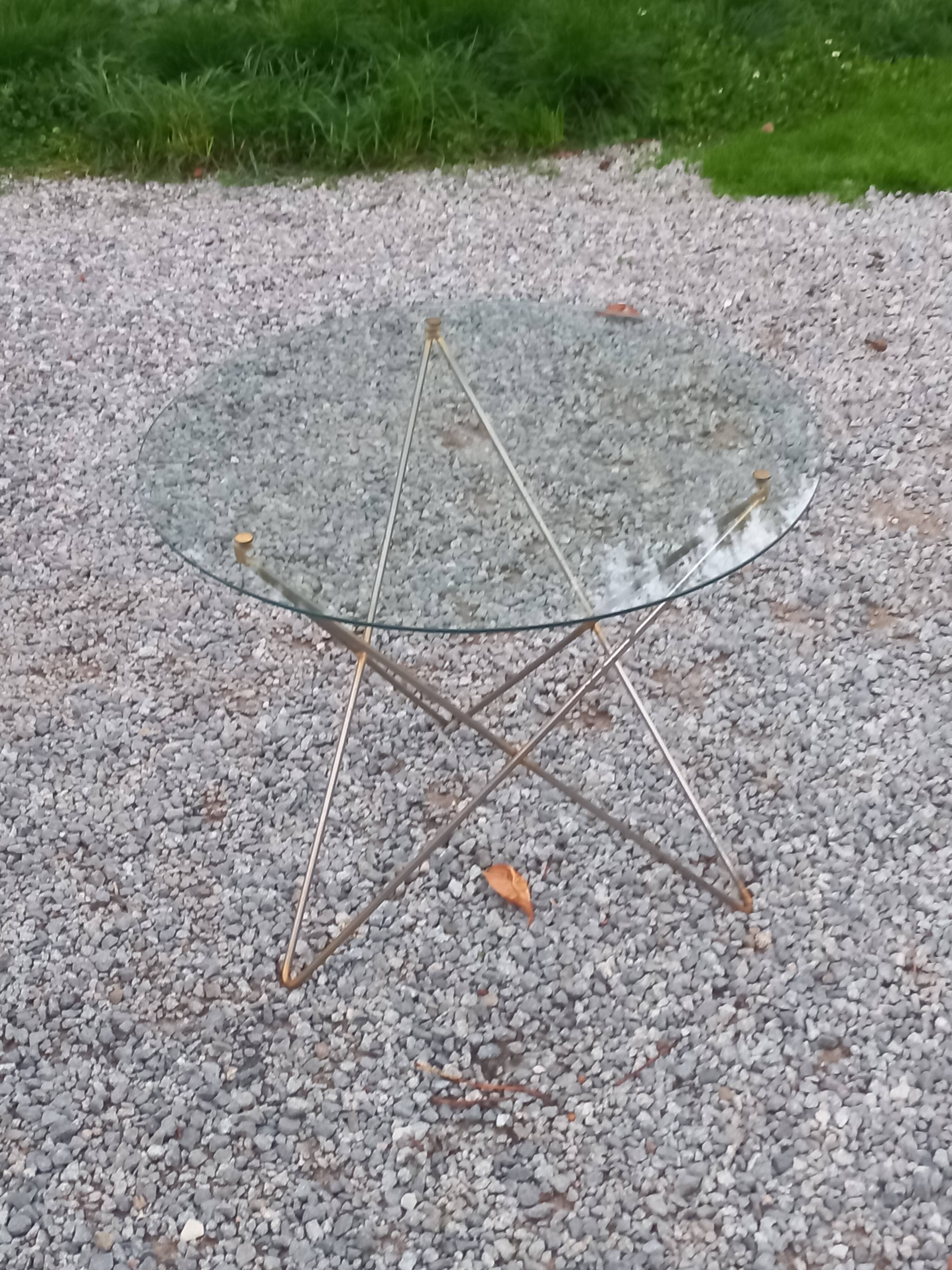 Florent Lasbleiz vintage coffee table in glass and metal