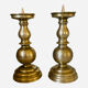 Pair of solid brass candlesticks from the 19th century.