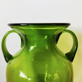 Green glass vase