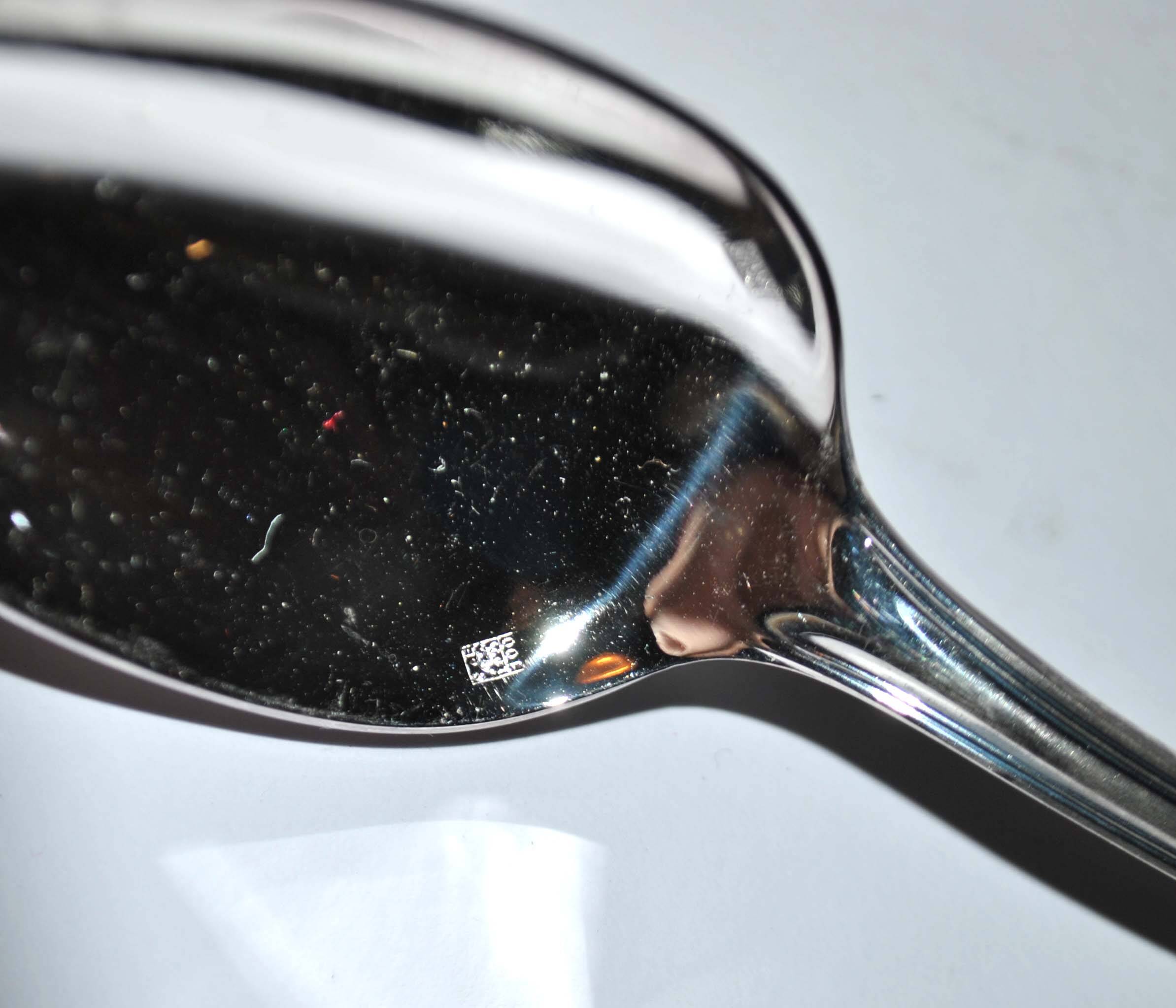 Set of 12 ercuis soup spoons in silver metal - marly rocaille decoration 20.5cm