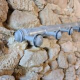 Vintage coat rack with 6 hooks, zinc gray