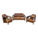 Lot de 3 éléments Stacyville, cuir et inox, 2 fauteuils et un sofa