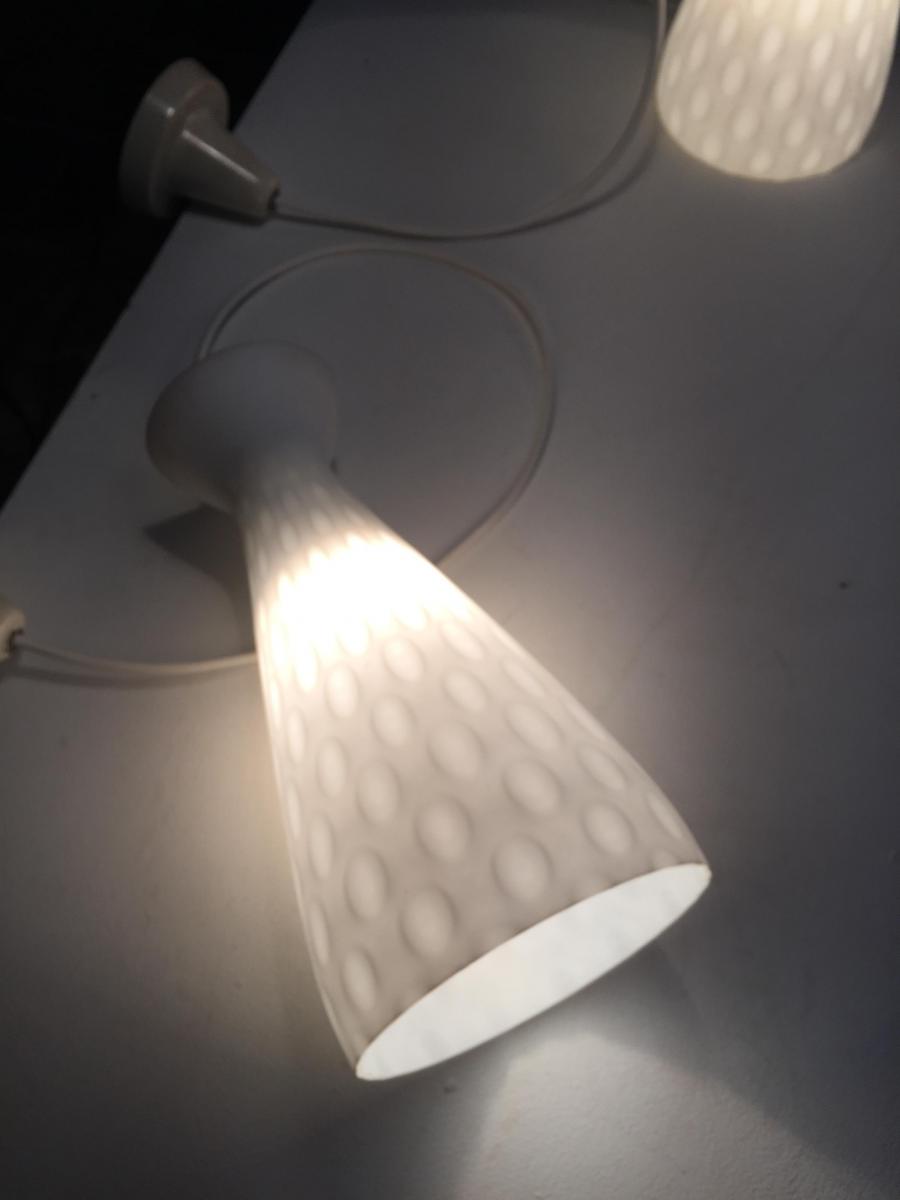 Set of 3 lamps suspended in glass by Louis Kalff for Philips