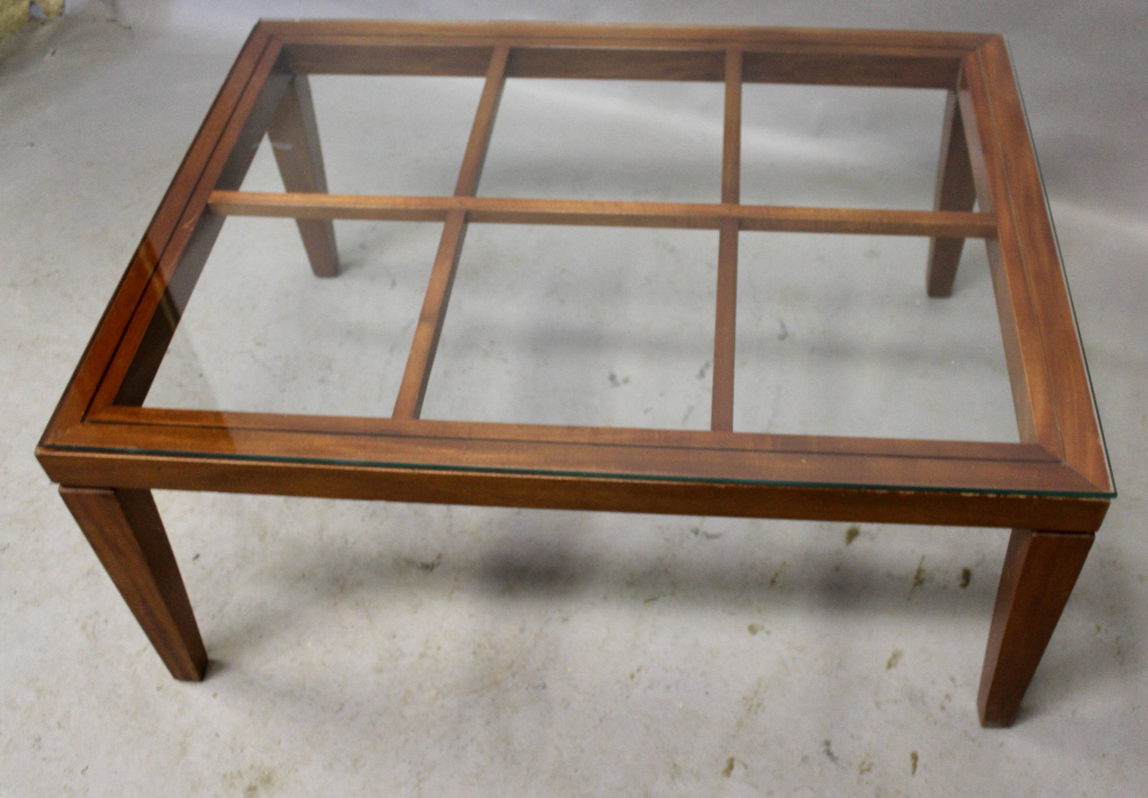 Coffee table with glass top