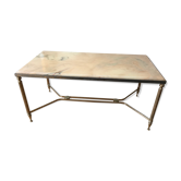 Table basse laiton et marbre
