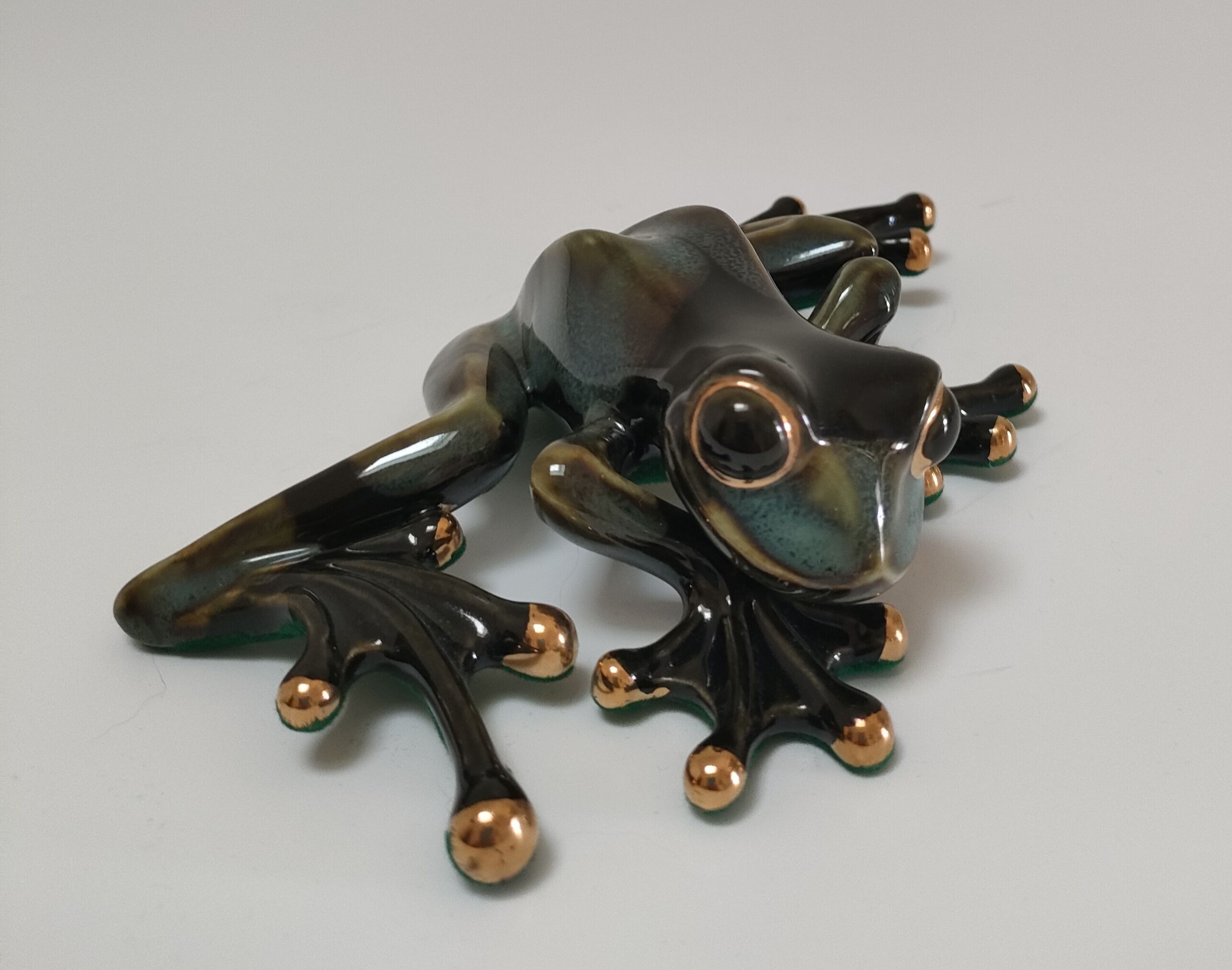 Vintage glazed ceramic tree frog